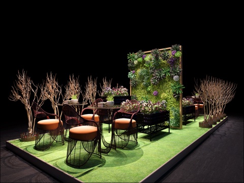  舞台场景植物装饰3d模型 