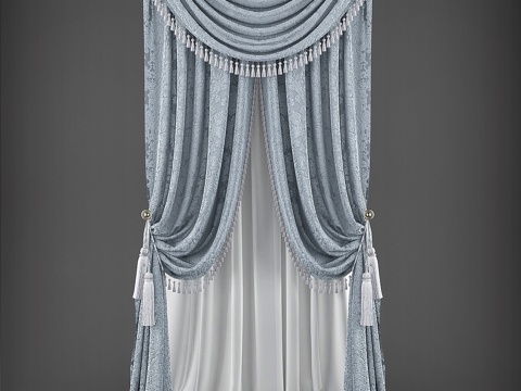  窗帘3753d模型 