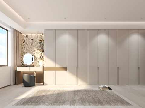  现代 意式 衣柜 梳妆台3d模型 