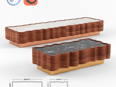  IL Pezzo 2 coffee table3d模型 