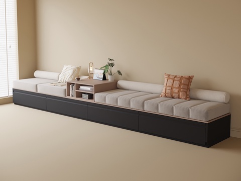  现代飘窗垫 飘窗柜3d模型 