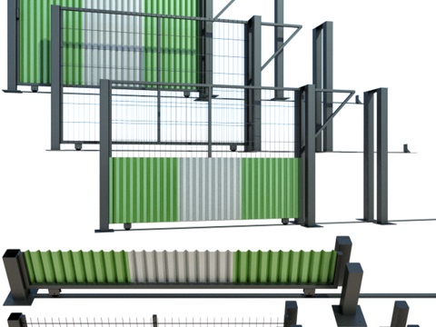  滑动门，建筑大门，地块门3d模型 