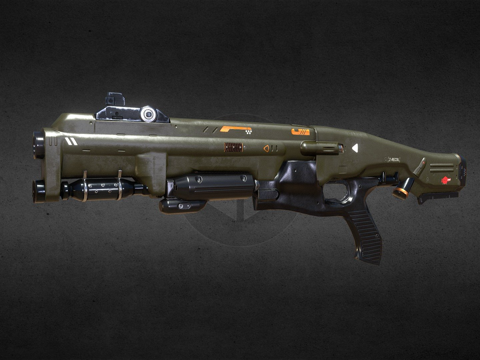  毁灭战士2016战斗霰弹枪研究3d模型 