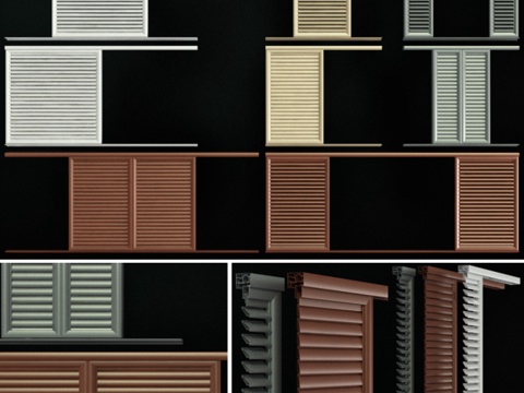  卢浮屏风用于门窗3d模型 