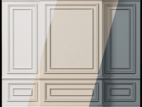  墙饰线条 4. 经典木饰板3d模型 