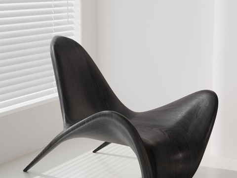  现代意式躺椅 休闲椅 木椅 椅子su模型 