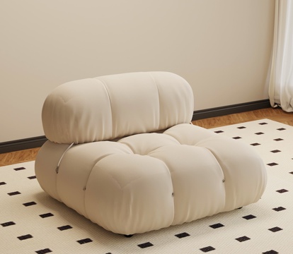 现代奶油风单人沙发 懒人沙发su模型