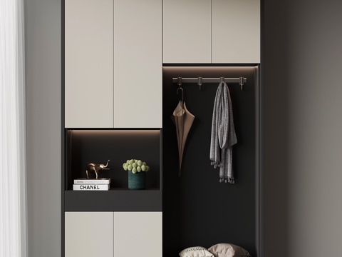 现代玄关鞋柜su模型