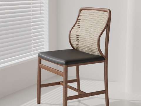  中古风餐椅 单椅 休闲椅su模型 