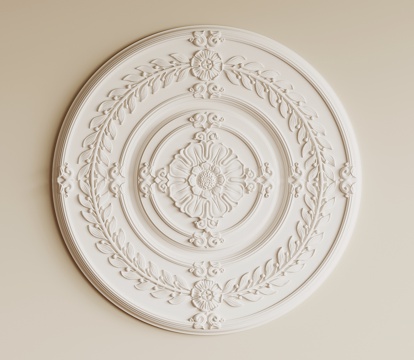  法式复古灯盘 石膏灯盘3d模型 