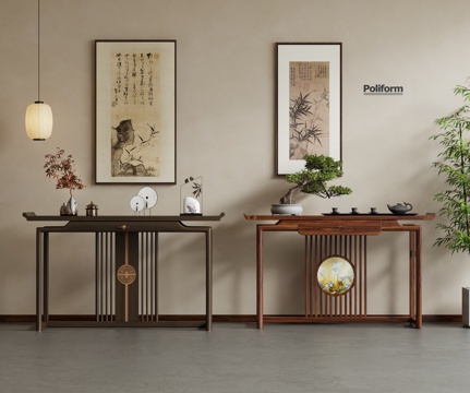  新中式宋氏条案玄关柜    新中式画   宋氏画    条几3d模型 