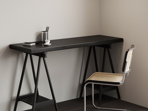  现代意式书桌椅su模型 