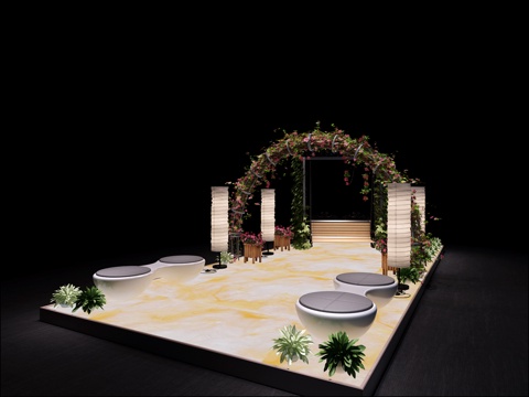  舞台场景植物装饰3d模型 