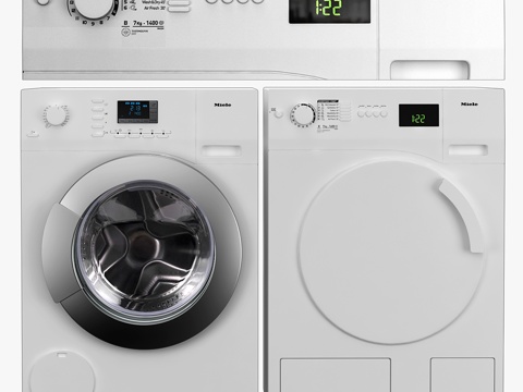  美诺洗衣机3d模型 