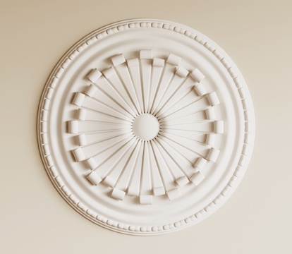  法式复古灯盘 石膏盘3d模型 