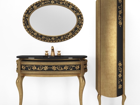  经典艺术衣柜3d模型 