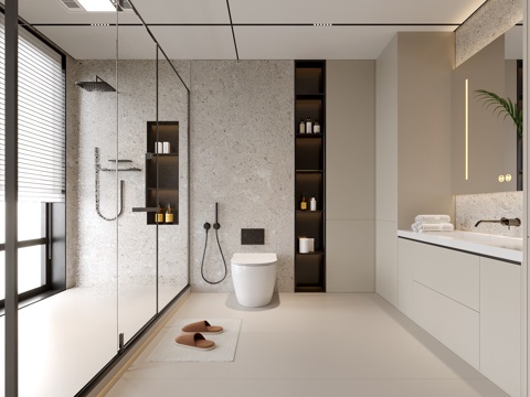  现代卫生间3d模型 