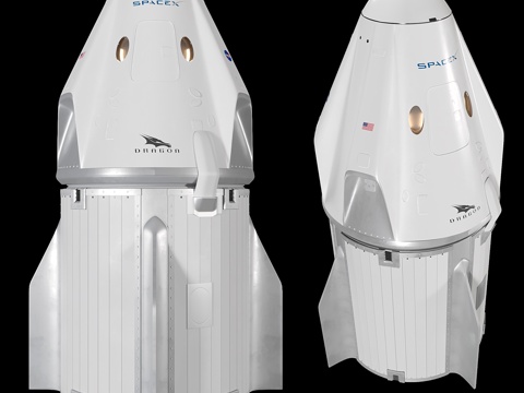  SpaceX载人龙飞船3d模型 
