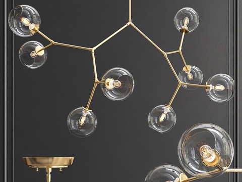  Larry 8灯斯普特尼克吊灯3d模型 