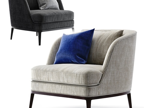  Crate and Barrel 塞舌尔木饰边椅3d模型 