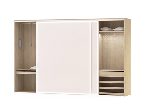  带LED照明门的Raumplus衣柜3d模型 