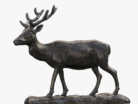  雕塑 鹿3d模型 