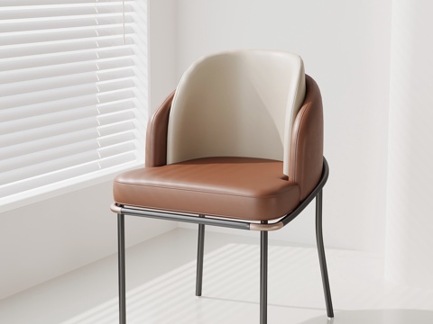 现代意式餐椅 单椅 椅子su模型