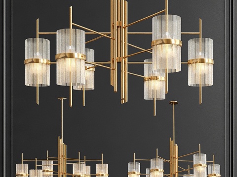  交响线性吊灯3d模型 