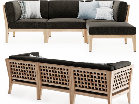  Milton户外模块化沙发3d模型 