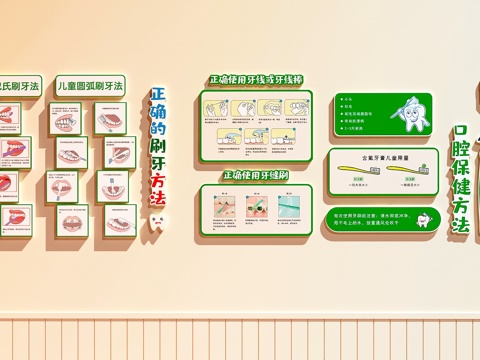  口腔文化墙   口腔装饰画   牙科装饰画3d模型 