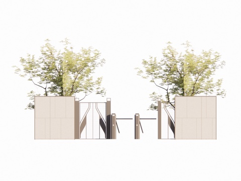 草坪灯 庭院门 水池 屋顶花园 门 室内景观 庭院 造景 景su模型