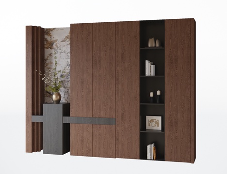  现代书柜3d模型 