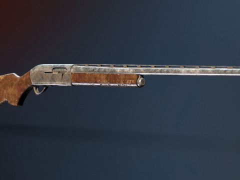  生锈意大利猎枪3d模型 