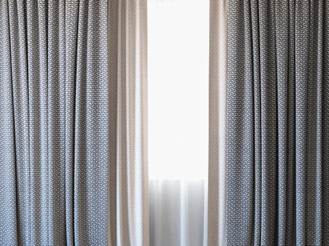  窗帘35 带薄纱窗帘3d模型 