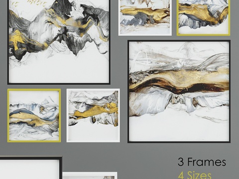  海报套装33d模型 