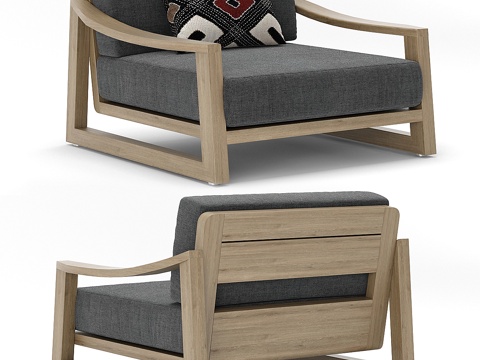  RH户外塞巴斯蒂安休闲椅3d模型 