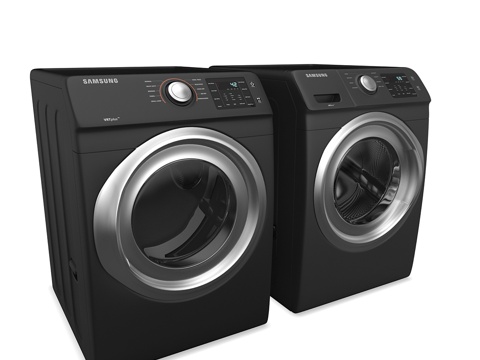  三星前置式洗衣机与电烘干机3d模型 