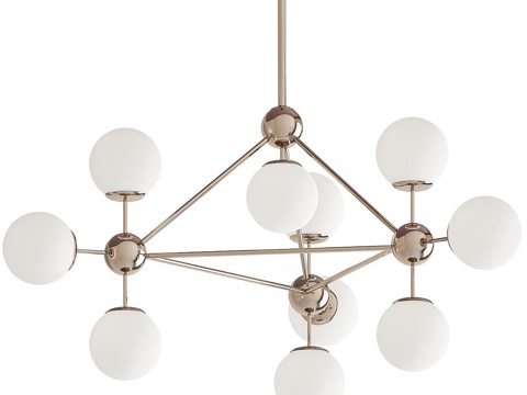  Modo水晶吊灯 白色玻璃款3d模型 