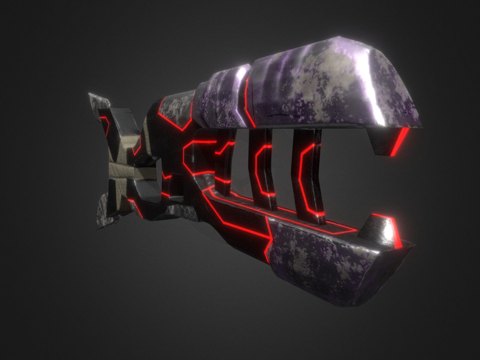  光环鬼面兽步枪3d模型 