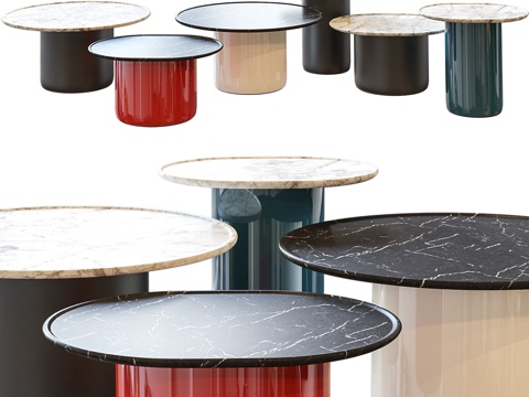  B&amp;B Italia纽扣系列茶几3d模型 