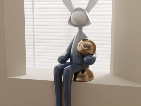  现代雕塑摆件su模型 