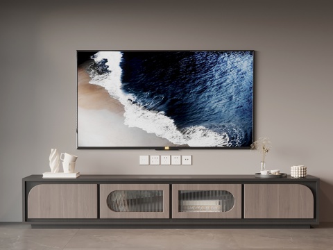  现代意式电视柜 边柜su模型 