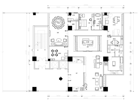 办公接待会所cad施工图
