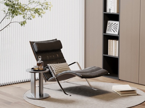 现代意式休闲椅 躺椅su模型