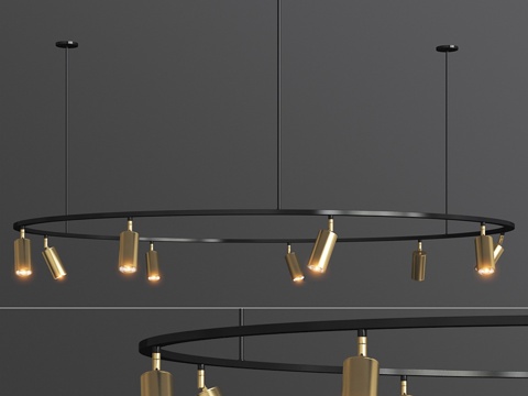  Lino圆形聚光吊灯Lampatron3d模型 