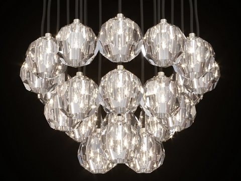  Restoration Hardware 水晶球形簇状吊灯3d模型 