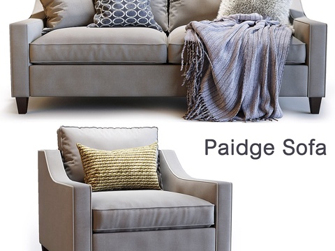  West Elm Paidge双人沙发3d模型 