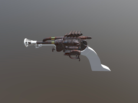  蒸汽朋克枪3d模型 