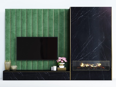  现代壁炉 123d模型 