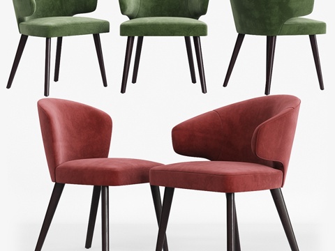  Minotti Aston 餐椅套装3d模型 